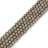 Natural Pyrite 4mm Round Healing Crystal Loose Beads 16 Inch for Jewelry Making Beads