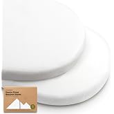 2pk Organic Baby Bassinet Sheets Boys, Girls, Fitted Sheet (Soft White) | 100% Cotton Bassinet Mattress Sheets, Compatible with Halo Bassinest Swivel Sleeper, Graco, Baby Delight, Universal Fitted