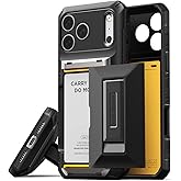 VRS DESIGN Damda Glide Hybrid Card Holder Case for iPhone 17 Pro Max (2025), Sturdy Semi Auto Card Slot Wallet [4 Cards] Kickstand Case Designed for iPhone 17 Pro Max (2025) Matte Black