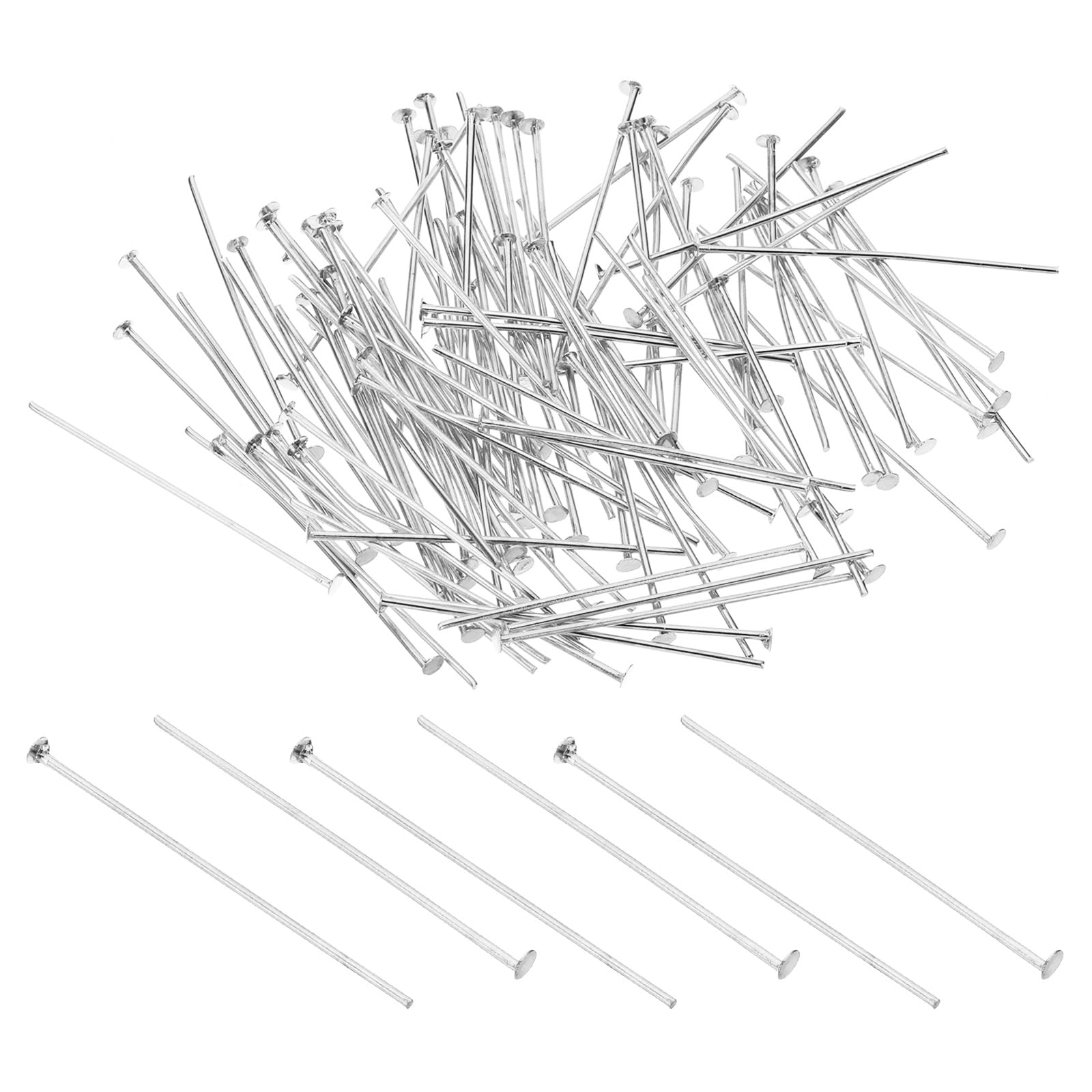 PATIKIL 1.57x0.11" Copper Chandelier Connector Pins, 200Pcs Chandelier Crystal Clips for Fastening Crystals Parts, Chandelier Replacements, Chrome