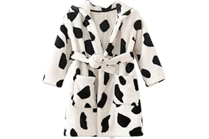 Kumary Toddler Boys Bathrobes,Kids Boys Animal Plush Bathrobe Dinosaur Hooded Flannel Sleep Robe 2-7 Years