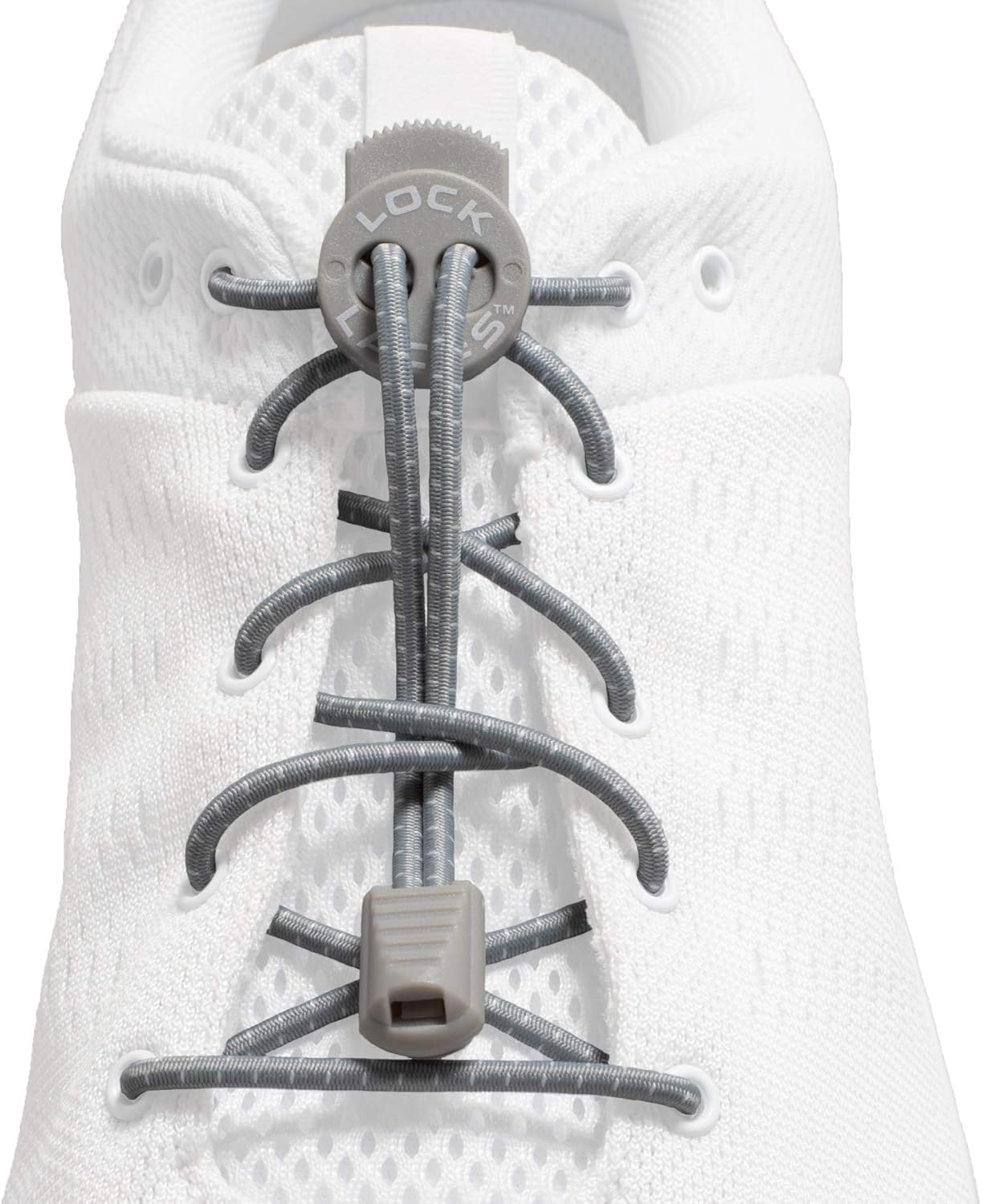 LOCK LACES (Elastic No Tie Shoe Laces) (Pack of 3) (Black-White-Gray): Shoes