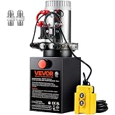 VEVOR 8 Quart Hydraulic Power Unit DC12V 1.6KW Double Acting Hydraulic Pump | For Dump Trailer Car Lifting, 0.91 GPM Flow Rate, 3200 PSI Max Relief Pressure, 16-20Mpa Oil Pressure
