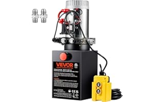 Mophorn 8 Quart Double Acting Hydraulic Power Unit, 12V DC with Metal Oil Reservoir, for Dump Trailer Car Lifting