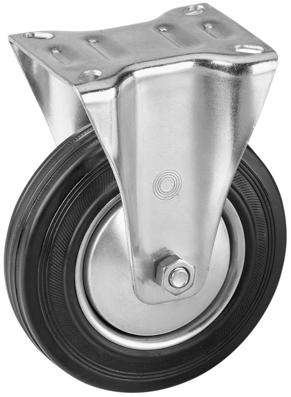 Meister Fixed Castor Solid Rubber, Roller Bearing, 800610