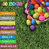 Taspire 50 Pieces 2.52 Inch Plastic Easter Eggs Fillable Egg Hunt view 2