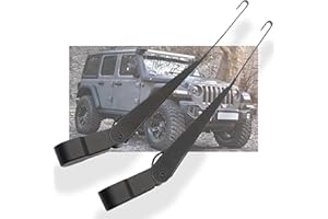 RigidWire 1 Pair Front Windshield Wiper Arm Kit Noiseless Rust Protection Fits Compatible with 2007-2018 Jeep Wrangler JK/JKU Replaces OE 68002389AA