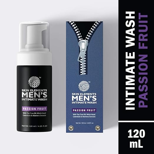 Skin Elements Men's Intimate Wash with Passion Fruit, 120 ml (Hygiene wash for Men)