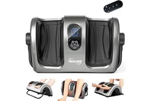 TISSCARE Shiatsu Foot Massager with Heat: FSA Eligible HSA Foot Massager for Neuropathy, Plantar Fasciitis and Pain Relief-Massage Feet/Leg/Calf/Ankle at Home/Office, Gifts for Women and Men(Gray)