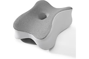 anzhixiu Long Strong Mid Support Knee Pillow for Side Sleeper Ensure Stability- Snug Fit Leg Pillow for Side Sleeping for Spine Alignment, Hip & Joint Relief, Curved Design, Washable Cover-Gray