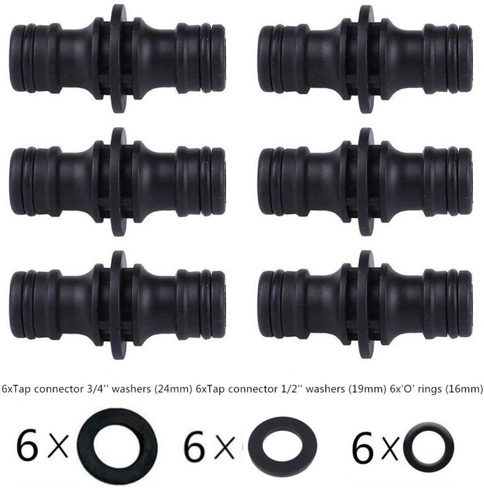 Topways® 6 Pack Double Male Hose End Connector Extender for Join Garden Hose Pipe Tube, T Double Male 6 Pack, Klein - Image 3