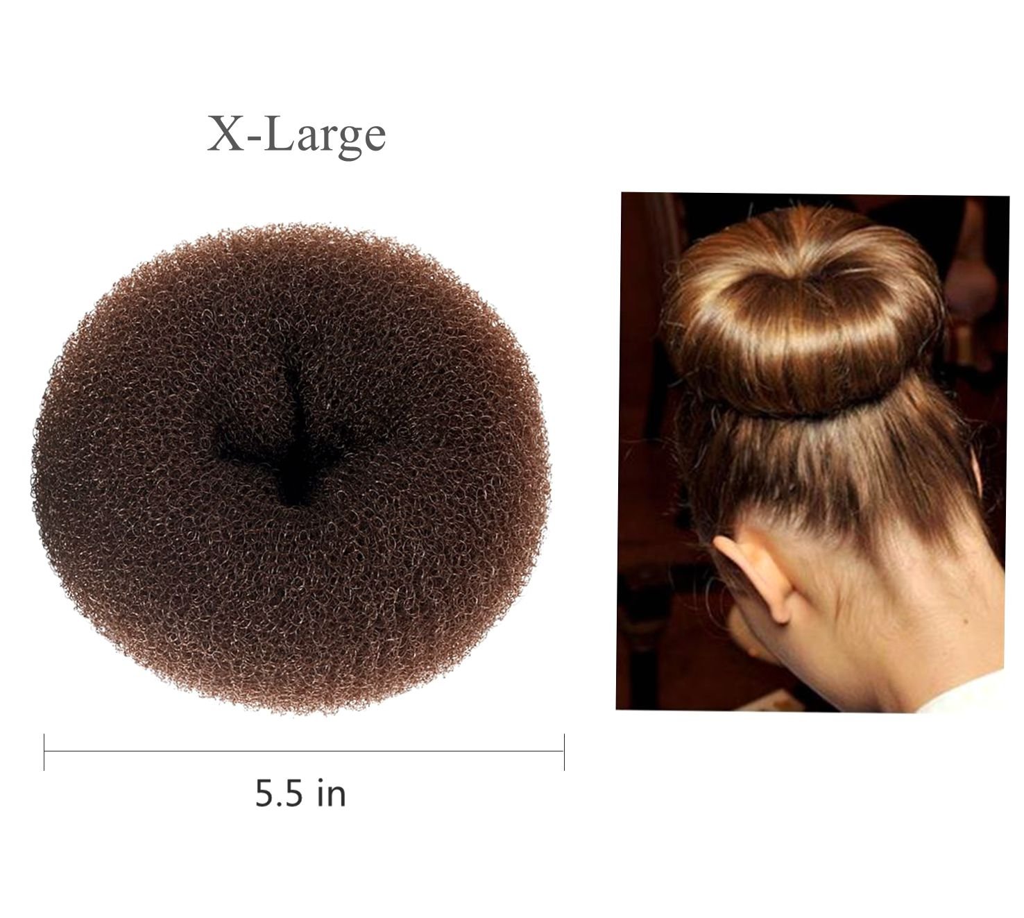 X Brown Clothobeauty 1 Pcs X Large Huge Size Hair Bun Donut Maker