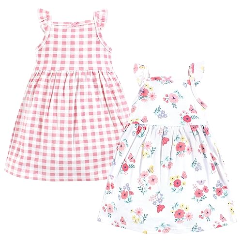 Hudson Baby Baby Girls Cotton Dresses, Butterfly Floral, 18-24 Months