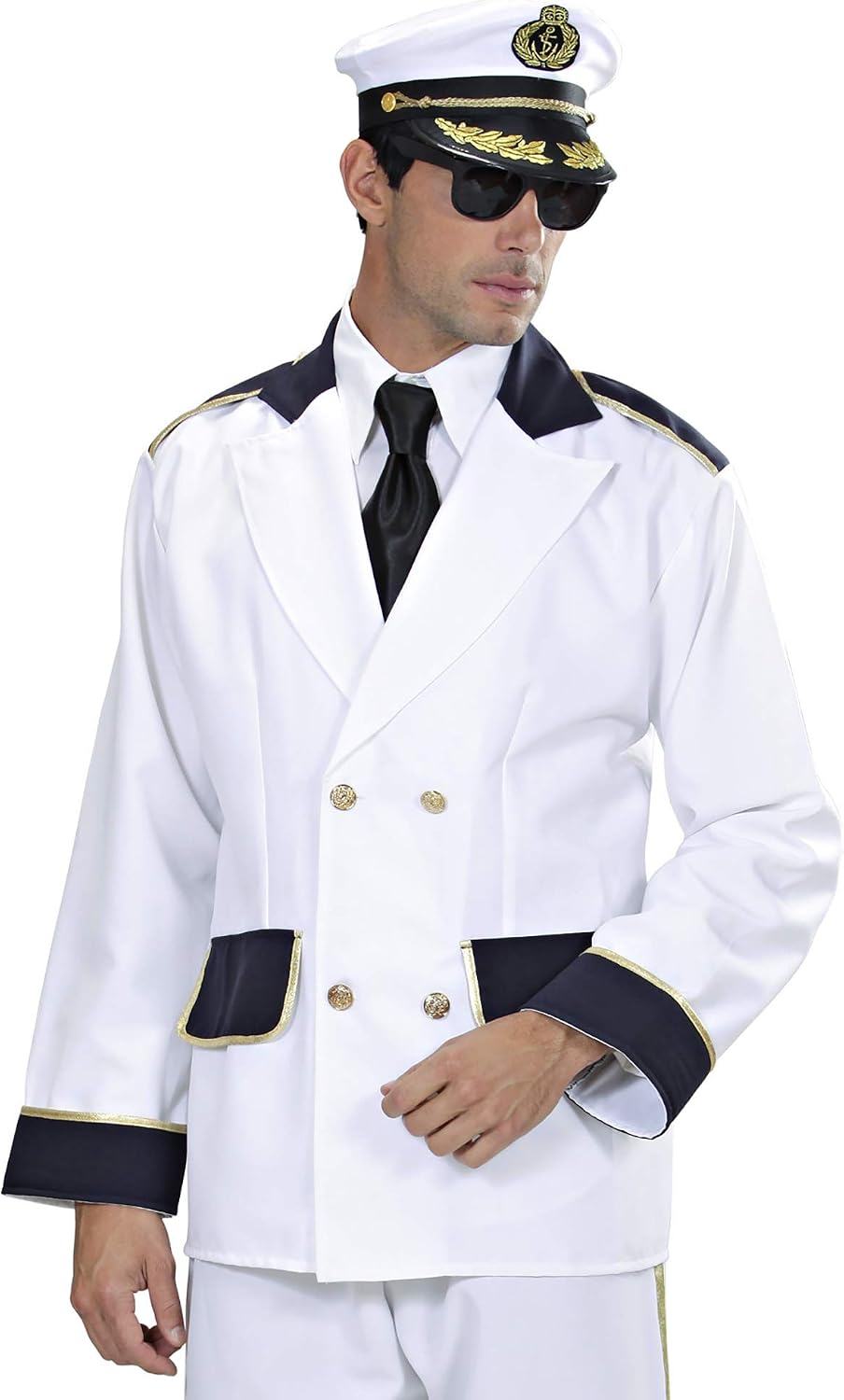 Captain Jacket Costume Medium for Sea Sailor Navy Fancy Dress, Multi-coloured, 38 - Image 4