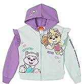 Paw Patrol Girls Fleece Zip Up Hoodie Toddler to Big Kid Sizes (2T - 10-12)