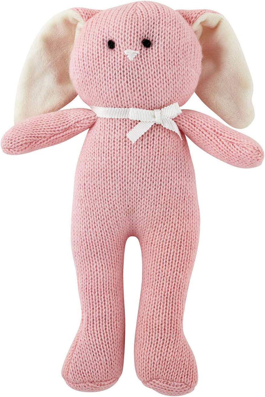 Stephan Baby Knit Animal Rattle, Pink Bunny