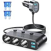 7 in 1 Cigarette Lighter Adapter with PD30W Charging, JOYROOM 179W Car Charger Adapter (3.3FT Cable), 24V/ 12V Cigarette Ligh