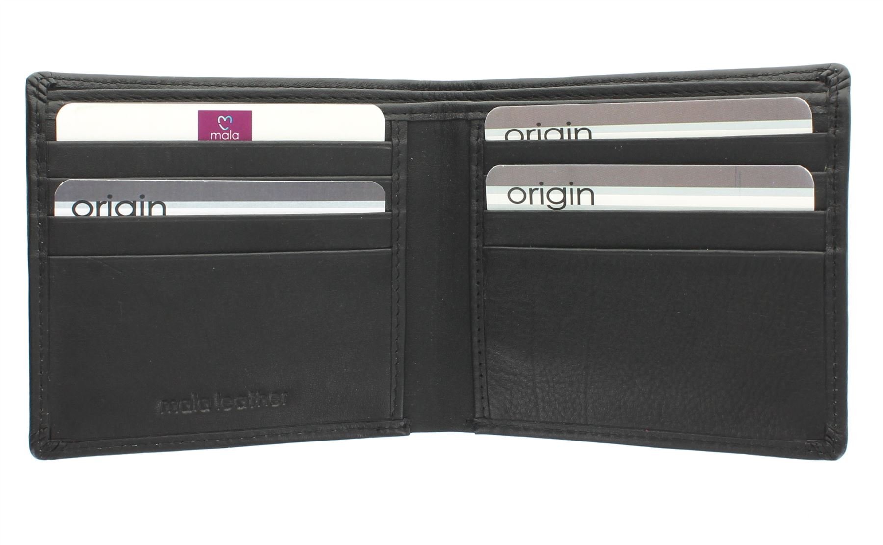 Mala Leather Origin Collection Leather Bi-Fold Wallet with RFID Protection 110_5 Black
