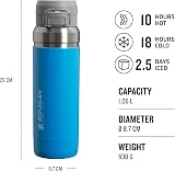 Stanley 1913 Quick Flip Stainless Steel Water Bottle 1.06L Azure view 2