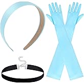 obmwang Women Princess Costume Accessories Princess Headband Long Gloves Choker Set for Halloween Cosplay Party