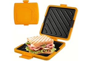 Microwave Sandwich Maker, Food-Grade Silicone Non-Stick Sandwich Press No Wire & Dishwasher Safe Microwave Toaster for Home O