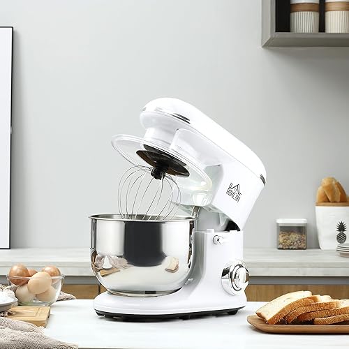 HOMCOM Stand Mixer with 6+1P Speed, 600W Tilt Head Kitchen Electric Mixer w＿並行輸入品 HOMCOM Stand Mixer, 5L Food Mixer for Baking, 6 Speeds and Pulse