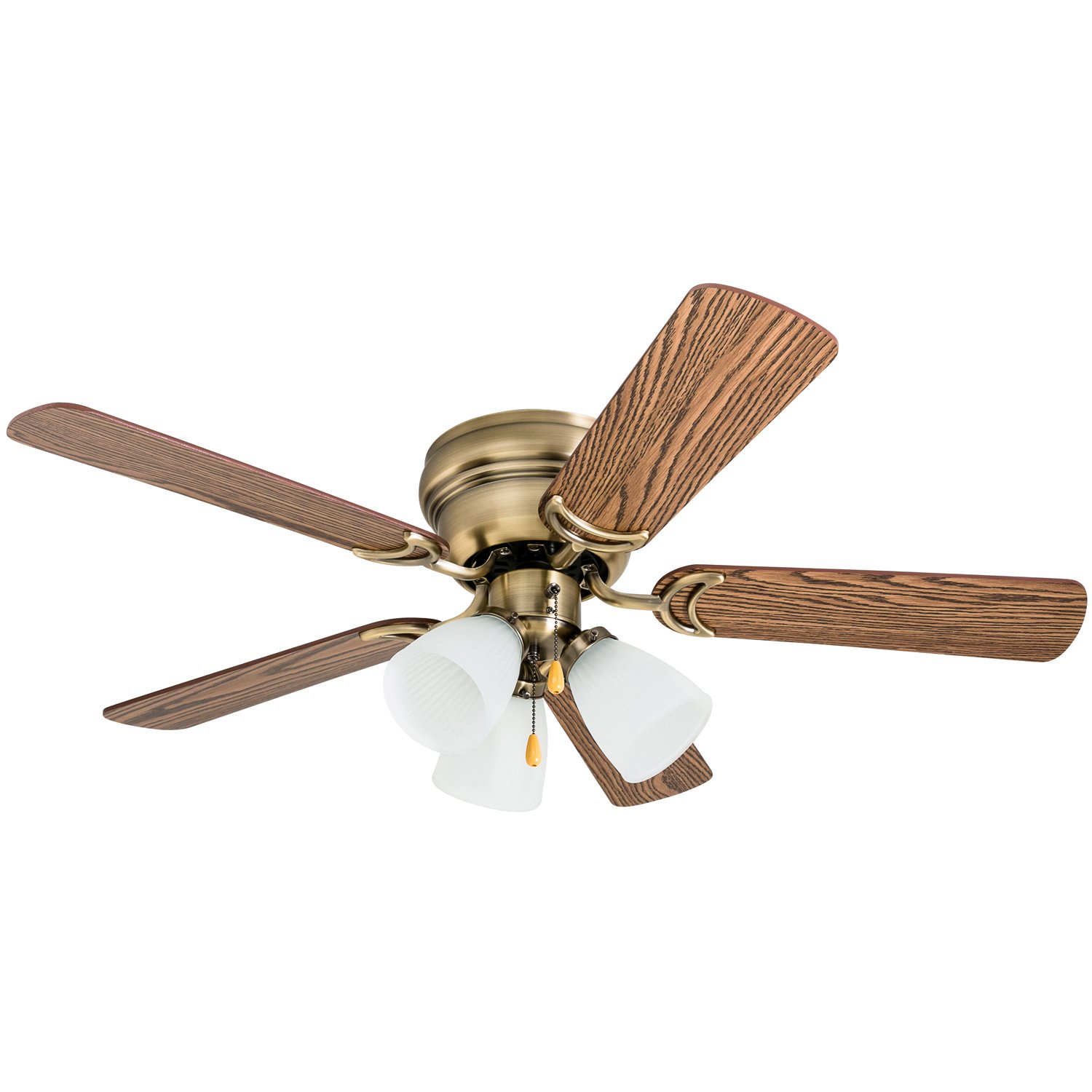 Prominence Home 50861 Whitley Hugger Ceiling Fan, 42", Antique Brass
