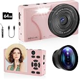 64MP 4K Vlogging Camera, 64GB Fast Autofocus Digital Camera with Dual Cam, Wide Lens, 2000mAh Battery and 18X Digital Zoom - Ideal for YouTube, Tiktok, Travel, Beginners Video Recording Creation