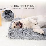Jaspuriea Medium Dog Bed Calming Plush 75x50x7cm Anti-Slip Bottom view 2