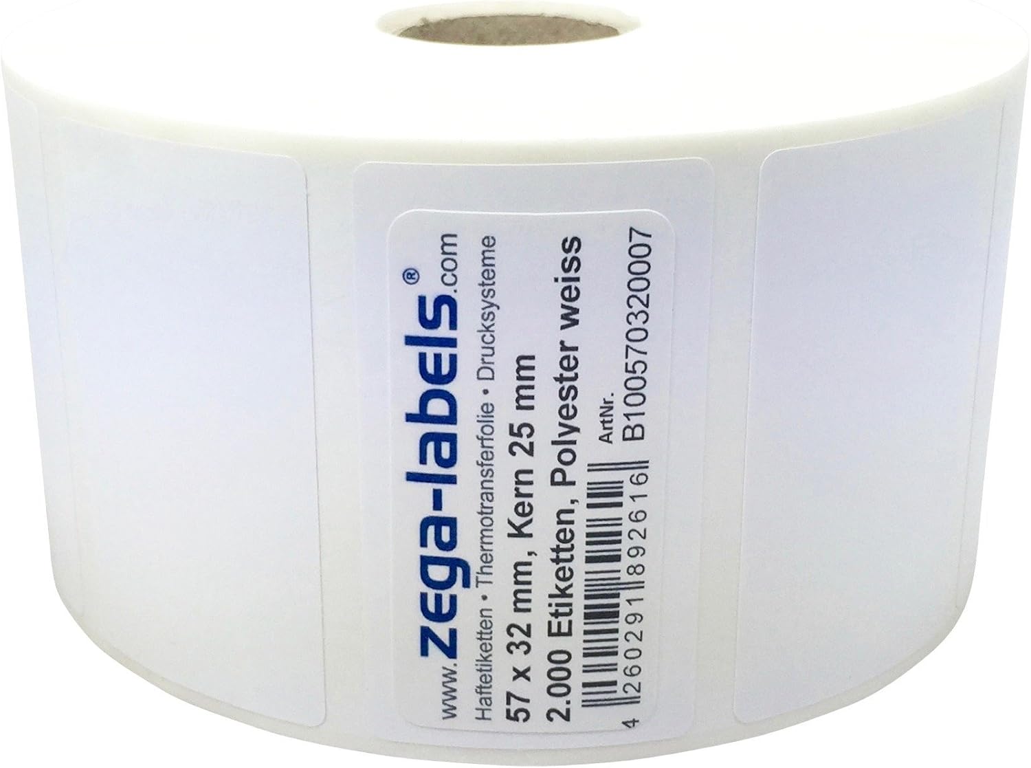 Produktbild von Thermotransfer-Etiketten – 102x76mm, PET Polyester, Weiß – Für Typenschilder – Zega-labels