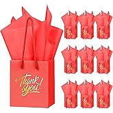 EQOREIIN 50 Pcs White Small Gift Bags with Handles 4 x 2.75 x 4.5 Inches Mini Thank You Gift Bags Party Favor Bags Kraft Paper Bags Bulk for Mother's Day Baby Shower Birthday(red)