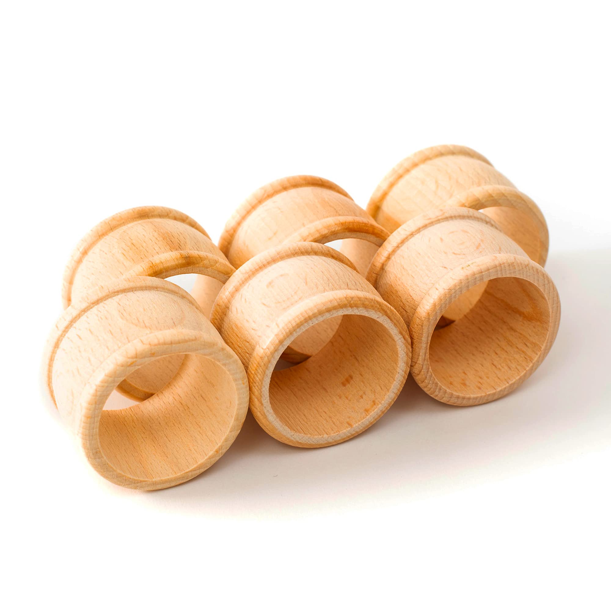 tuuli Kitchen Set of 6 Wooden Napkin Rings for Table Decoration Φ 4.3 cm