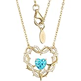 Kstyle Christian Valentine's Day Gifts for Women - 14k Gold Crown of Thorns Birthstone Pendant Necklaces for Women, Religious Anniversary Birthday Jewelry Non Tarnish 18"+2"