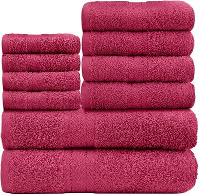 GC Gaveno Cavalia 10 Piece Towel Bale Set 450 GSM Deep Red Cotton