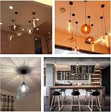 Caldarax 2 Pack E27 Pendant Light Fitting with 100cm Adjustable Cable Black view 6