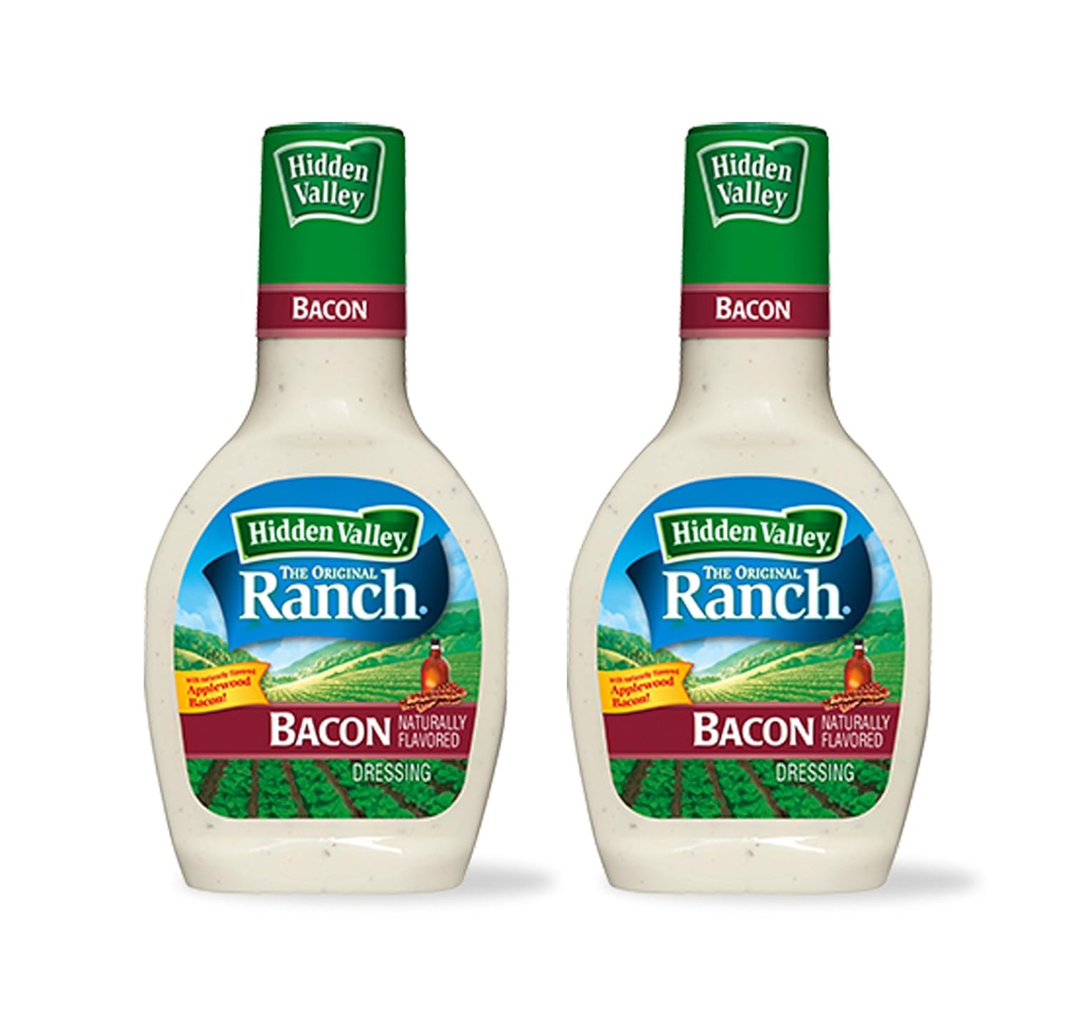 Hidden Valley Bacon Ranch the Original Ranch Dressing, 16 Fl Oz (Pack of 2)