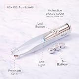 Sensica Eyebrow Tweezers with Light LED Slant Tips Long Arms 3 Batteries view 2