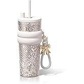 SDGA+ 24 oz Stainless Steel Tumbler with Lid and Straw, Insulated Water Bottle Leak Proof for Hot and Cold, Portable Travel Coffee Mug, Reusable Coffee Cup for Women, Pearl White