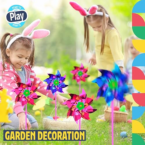 Dazzling Toys Spin Wheel Decor – 12 Wind Spinners for Yard