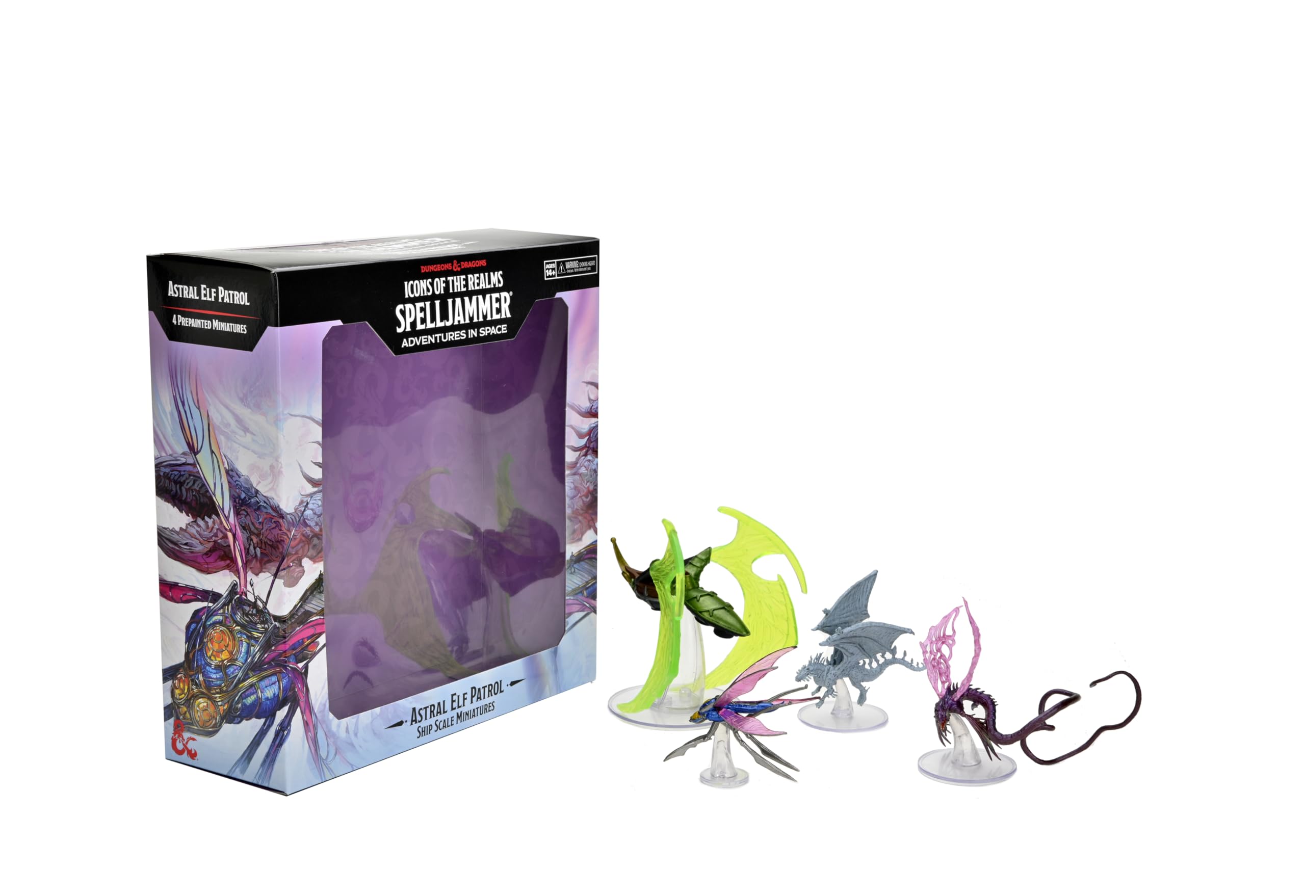 WizKids D&D Icons of The Realms Spelljammer Adventures in Space Miniatures Prepainted Ship Scale - Astral Elf Patrol