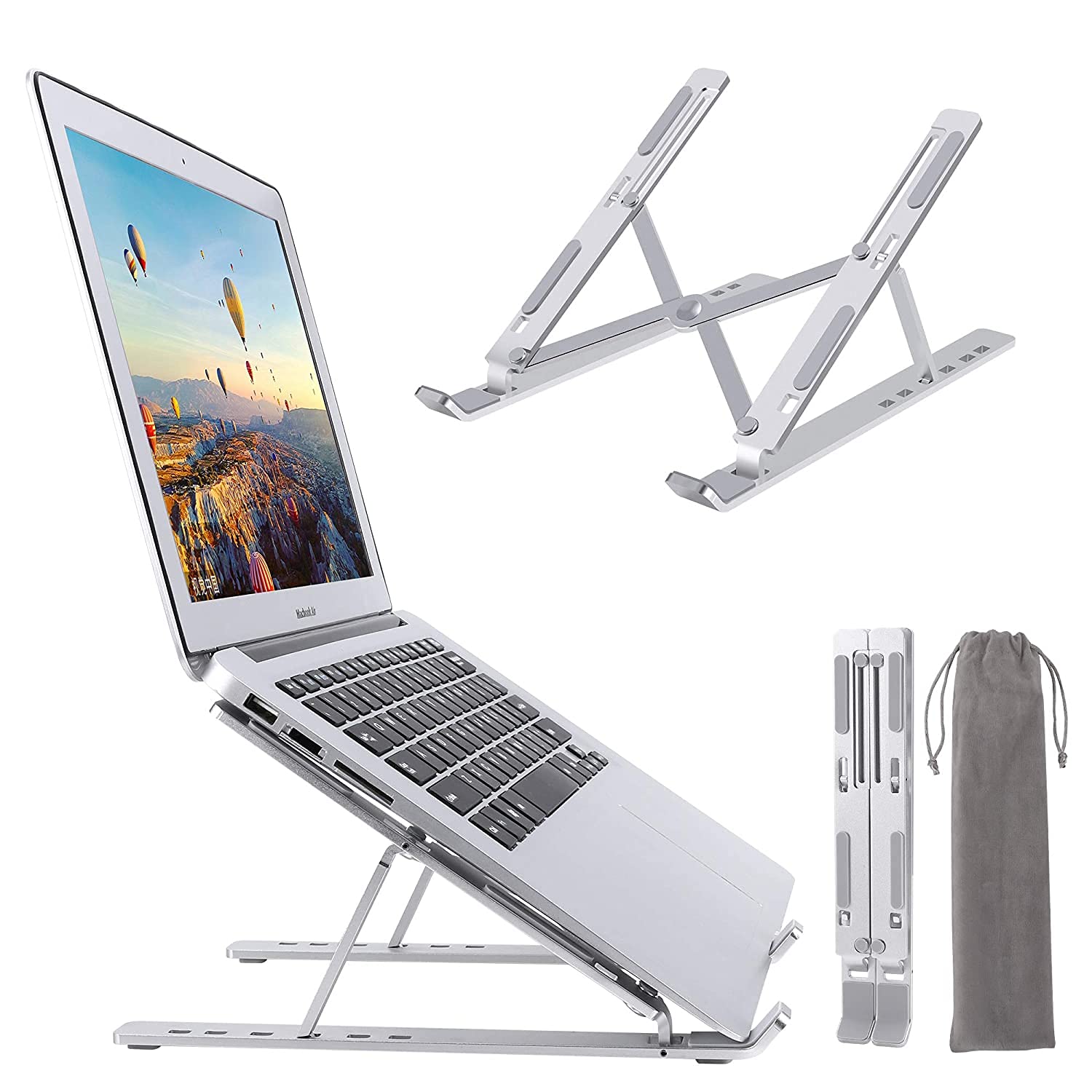 Portable Laptop Stand,Foldable Adjustable Cooling Desktop Laptop Holder, Portable Lightweight