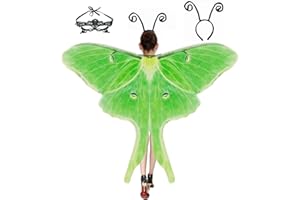 Niurui Halloween Butterfly Wings Costume for Womens, Moth Wings Butterfly Cape Adult Costume with Mask & Headband(3pcs)