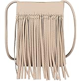 Women Mini Fringe Tassel PU Leather Hobo Cross body Bag Cell Phone Pouch Coin Purse Wallet