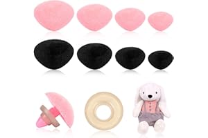 UPINS Safety Noses for Amigurumi, 120 Pcs Plush Plastic Safety Noses for Animals Pink Black Large Noses Doll Crochet Noses wi