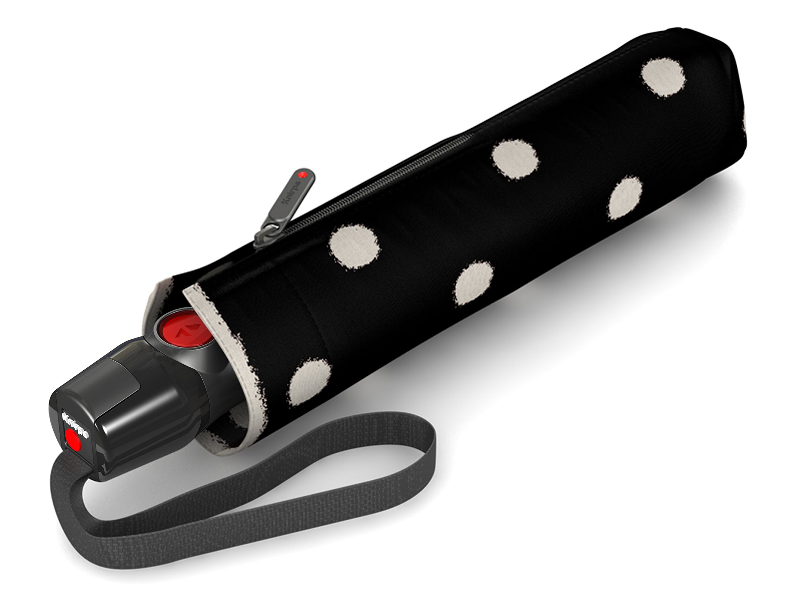 Knirps T.200 Medium Duomatic Folding Umbrella, 28 cm, Black (Dot Art Black)