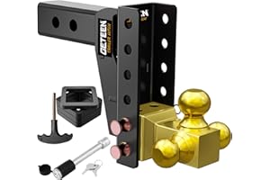 GETEEN Adjustable Trailer Hitch Fits 2.5'' Receiver,6-Inch Drop/Rise,Heavy Duty Tow Hitches (16,500 LBS GTW) Truck Hitch Tri-Ball Mount (1-7/8" x 2" x 2-5/16"),for RV Towing, Motorcycles-Zine