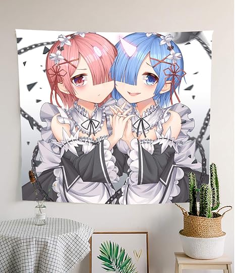 Amazon Com Simsant Anime Tapestry Wall Hanging Re Life In A Different World From Zero Lolita Maid Ram Rem Blanket Backdrop For Bedroom Living Room Dorm Dormitory Wall Decor 60x60 Inch Sils965 Everything