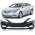 PENSUN Front Bumper Cover Fit for 2011 2012 2013 2014 Hyundai Sonata, Black Plastic Bumper Replacement, Easy Installation (Front Bumper Cover)