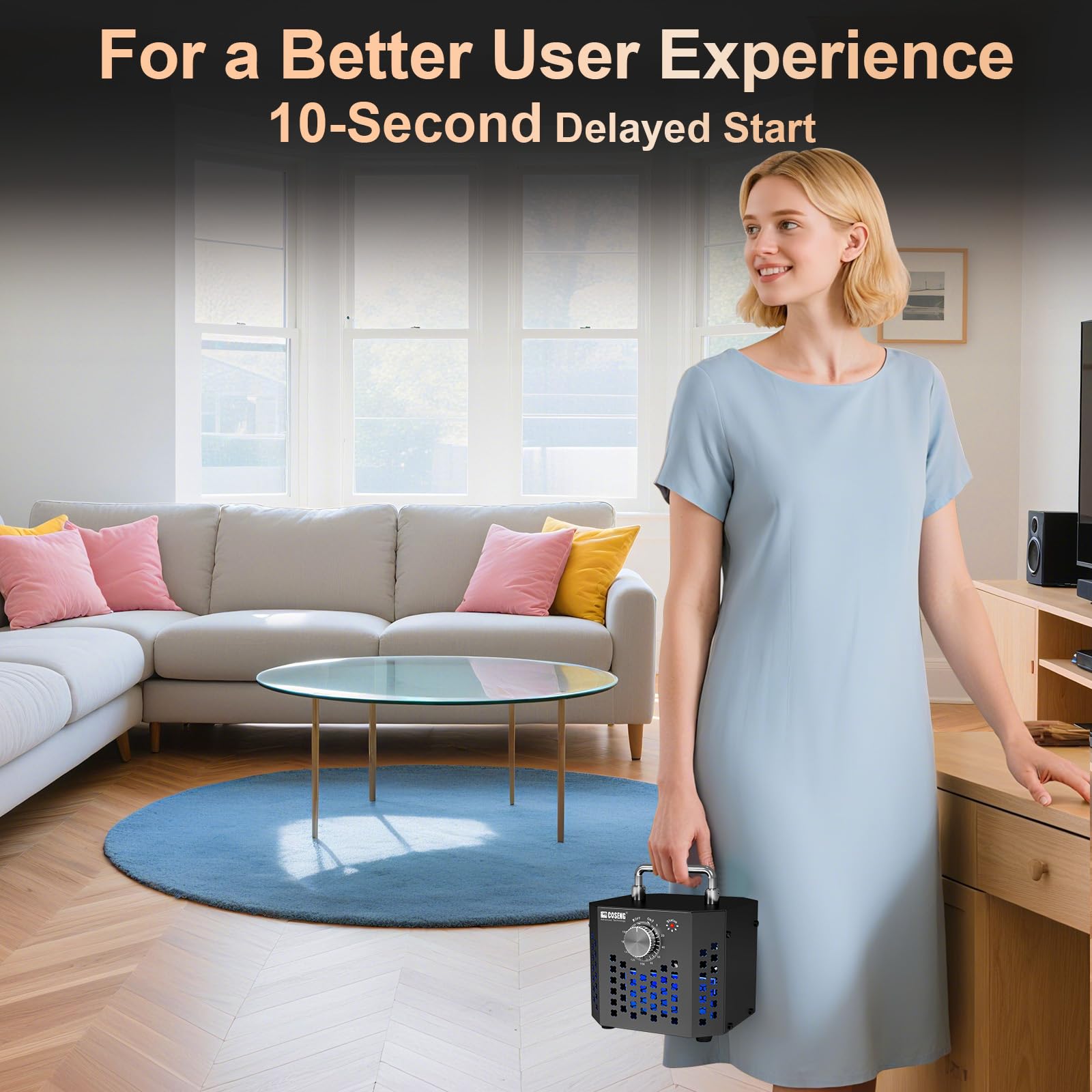 Ozone Generator Car/Home O3 Air Purifier, Ozone Machine Odor Removal and Ozonator up to 1500 Sq.Ft, Powerful Ozone Odor Eliminator for Home, Cars, Basement, Smoke, Pets, Black