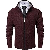 Vcansion Men's Classic Cardigan Sweaters Stand Collar Slim Fit Casual Knitted Sweater